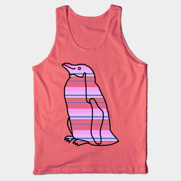 Hot Pink Bouquet Stripes Penguin Tank Top by ellenhenryart